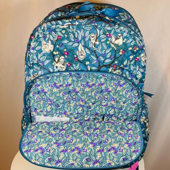 🌸Vera Bradley Campus Backpack Sloth Hanging Around Spring Break - Picture 6 of 9